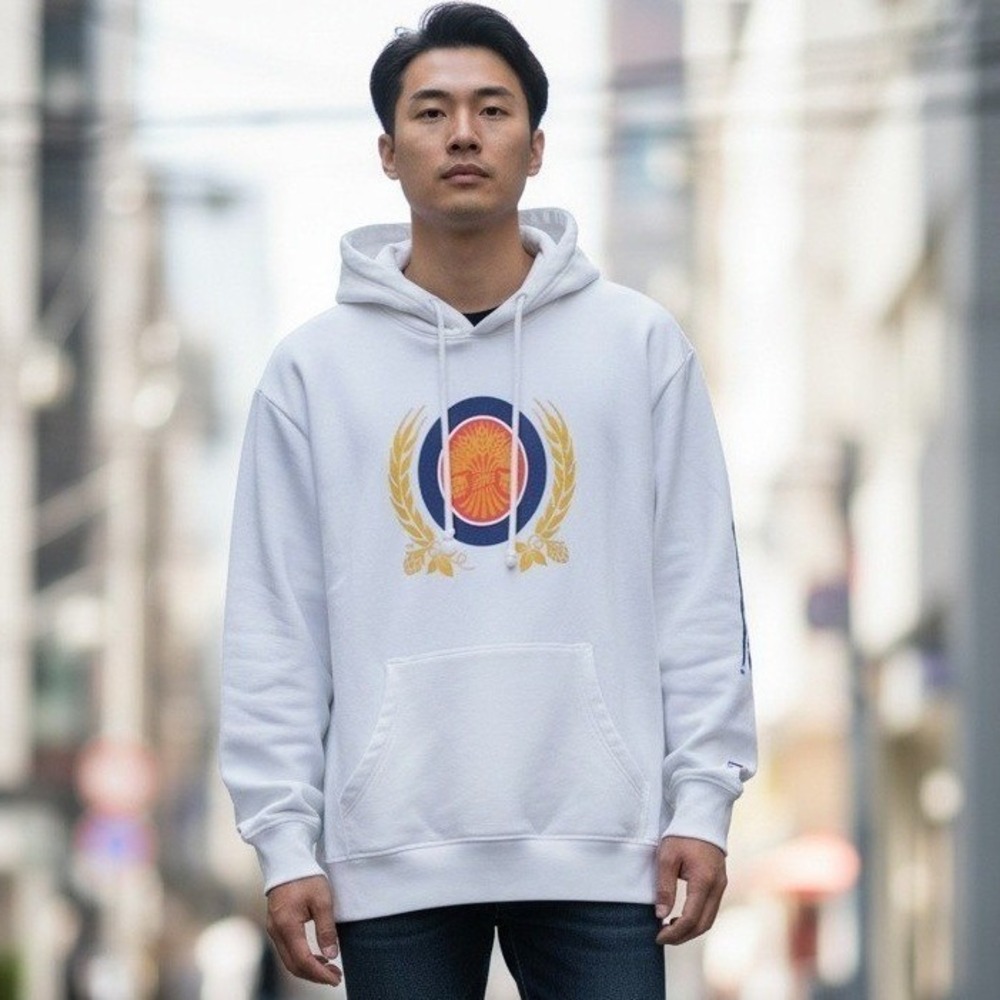 Mitchell & Ness Miller High Life Hoodie White Graphic Sweatshirt Mens Medium